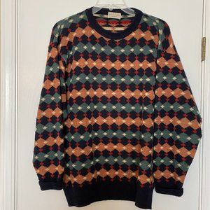 vintage button down wool angora crew neck pullover sweater